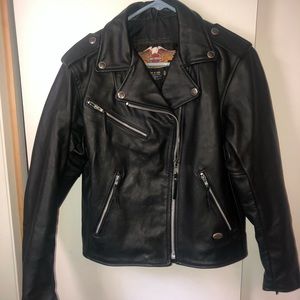HARLEY DAVIDSON Motorcycle Leather Jacket Womens